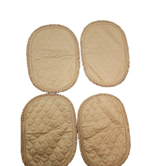 Vintage Ruffled Cloth Placemats Mustard Yellow Thanksgiving Autumn Fall Oval - Picture 3 of 6